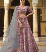  PINK COLOR PARTY WEDDING WEAR FLORAL PRINTED INDIAN LEHENGA CHOLI