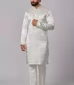 White Kurta with self bottom Ethnic Kurta for Mens Occasional, Traditional Festive Designer Stylish Wear  