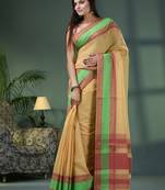 Lemon cotton jacquard border handloom saree