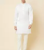 White Kurta with self bottom Ethnic Kurta for Mens Occasional, Traditional Festive Designer Stylish Wear  