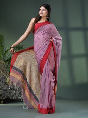 Coffee cotton handloom saree 2