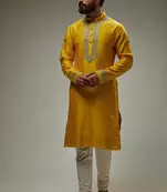 Yellow Kurta with White bottom Ethnic Kurta for Mens Occasional, Traditional Festive Designer Stylish Wear  