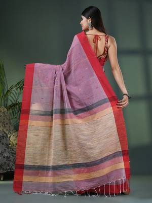 Coffee cotton handloom saree 4