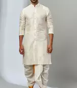 Cream Front open Kurta with dhoti Ethnic Kurta for Mens Occasional, Traditional Festive Designer Stylish Wear  