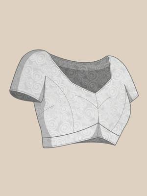 Silk Land Grey Abstract Soft Silk Blend Saree With Unstitched Blouse Piece 5