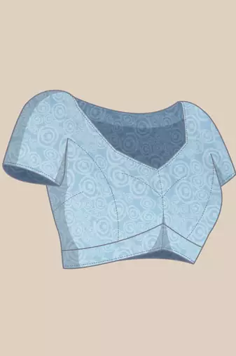 Silk Land Sky Blue Abstract Soft Silk Blend Saree With Unstitched Blouse Piece