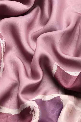 Silk Land Pink Abstract Soft Silk Blend Saree With Unstitched Blouse Piece