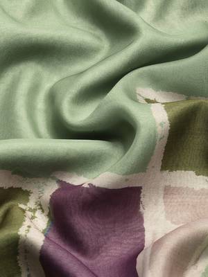 Silk Land Blue Abstract Soft Silk Blend Saree With Unstitched Blouse Piece 4