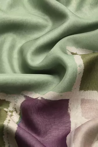 Silk Land Blue Abstract Soft Silk Blend Saree With Unstitched Blouse Piece