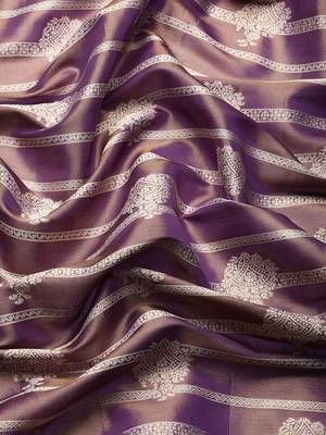 Silk Land Purple Woven Design Silk Blend Saree With Unstitched Blouse Piece 4