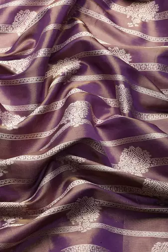 Silk Land Purple Woven Design Silk Blend Saree With Unstitched Blouse Piece
