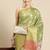Silk Land Parrot Green Woven Design Silk Blend Saree With Unstitched Blouse Piece