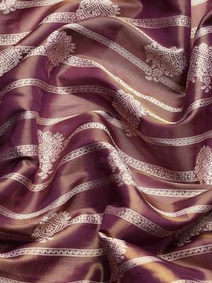 Silk Land Wine Woven Design Silk Blend Saree With Unstitched Blouse Piece 4