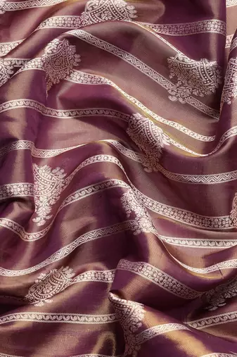 Silk Land Wine Woven Design Silk Blend Saree With Unstitched Blouse Piece