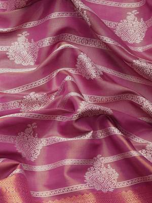 Silk Land Teal Woven Design Silk Blend Saree With Unstitched Blouse Piece 4