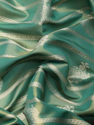 Silk Land Purple Floral Brocade Saree With Unstitched Blouse Piece 4