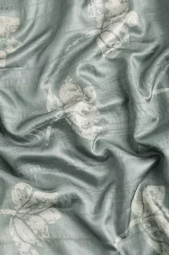 Silk Land Grey Digital Print Soft Silk Blend Saree With Unstitched Blouse Piece