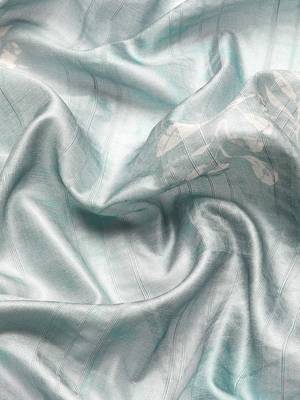 Silk Land Grey Digital Print Soft Silk Blend Saree With Unstitched Blouse Piece 4