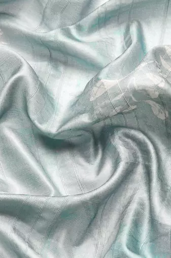 Silk Land Grey Digital Print Soft Silk Blend Saree With Unstitched Blouse Piece