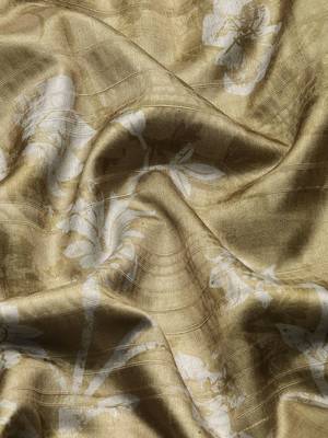 Silk Land Blue Digital Print Soft Silk Blend Saree With Unstitched Blouse Piece 4