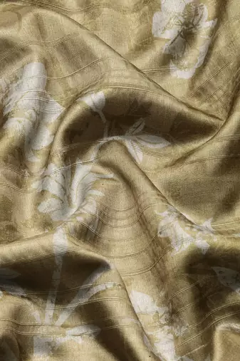 Silk Land Blue Digital Print Soft Silk Blend Saree With Unstitched Blouse Piece