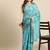 Silk Land Teal Digital Print Soft Silk Blend Saree With Unstitched Blouse Piece