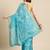 Silk Land Teal Digital Print Soft Silk Blend Saree With Unstitched Blouse Piece