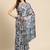 Silk Land Blue Digital Print Soft Silk Blend Saree With Unstitched Blouse Piece