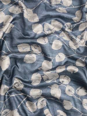 Silk Land Blue Digital Print Soft Silk Blend Saree With Unstitched Blouse Piece 4