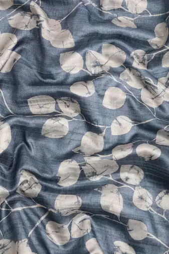 Silk Land Blue Digital Print Soft Silk Blend Saree With Unstitched Blouse Piece