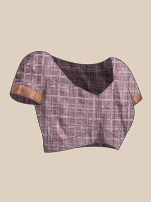 Silk Land Purple Digital Print Soft Silk Blend Saree With Unstitched Blouse Piece 5