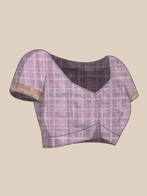 Silk Land Lavender Digital Print Soft Silk Blend Saree With Unstitched Blouse Piece 5