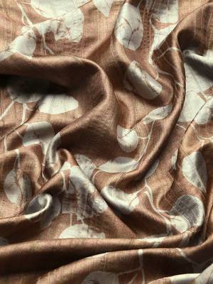 Silk Land Brown Digital Print Soft Silk Blend Saree With Unstitched Blouse Piece 4