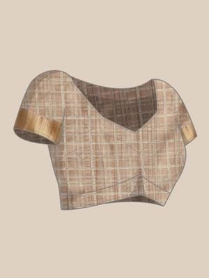 Silk Land Brown Digital Print Soft Silk Blend Saree With Unstitched Blouse Piece 5