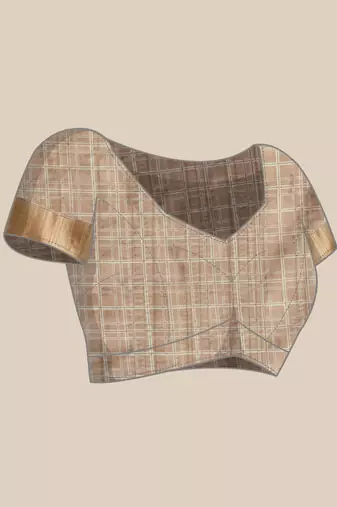Silk Land Brown Digital Print Soft Silk Blend Saree With Unstitched Blouse Piece