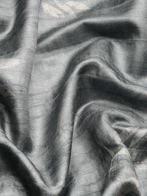 Silk Land Grey Digital Print Soft Silk Blend Saree With Unstitched Blouse Piece 4