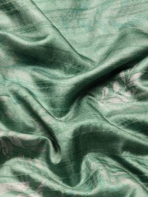 Silk Land Green Digital Print Soft Silk Blend Saree With Unstitched Blouse Piece 4