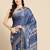 Silk Land Blue Digital Print Soft Silk Blend Saree With Unstitched Blouse Piece