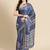 Silk Land Blue Digital Print Soft Silk Blend Saree With Unstitched Blouse Piece