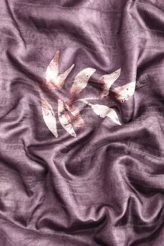 Silk Land Lavender Digital Print Soft Silk Blend Saree With Unstitched Blouse Piece