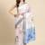 Silk land white digital print soft silk saree with unstitched blouse piece