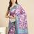 Silk Land Purple Digital Print Soft Silk Blend Saree With Unstitched Blouse Piece