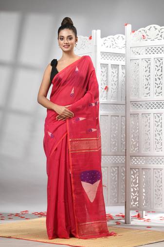 Rani cotton blend all body motive design pallu handloom saree