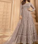 Onion Pink embroidered anarkali gown