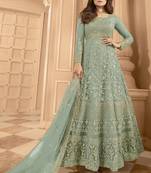 Mauve embroidered anarkali gown