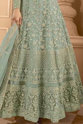 Mauve embroidered anarkali gown 2