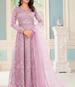 Pink sequence embroidery traditional anarkali suit