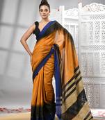 Master cotton blend solid body with ghicha pallu handloom saree