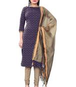Blue colour ethnic looks traditional salwar kameez in cotton