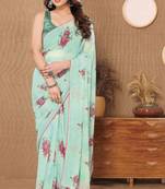  Sea Green Ethnic Smart Bollywood Style Girlish Saree
